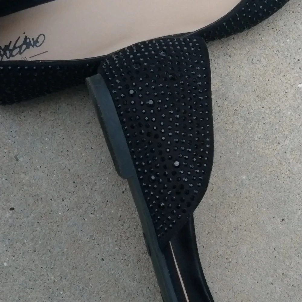 Black sparkle pointed toe flats size 9.5